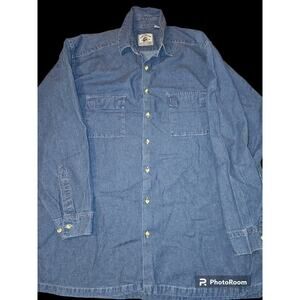 American Blue Denim Button Down Shirt Vtg Size‎ XL